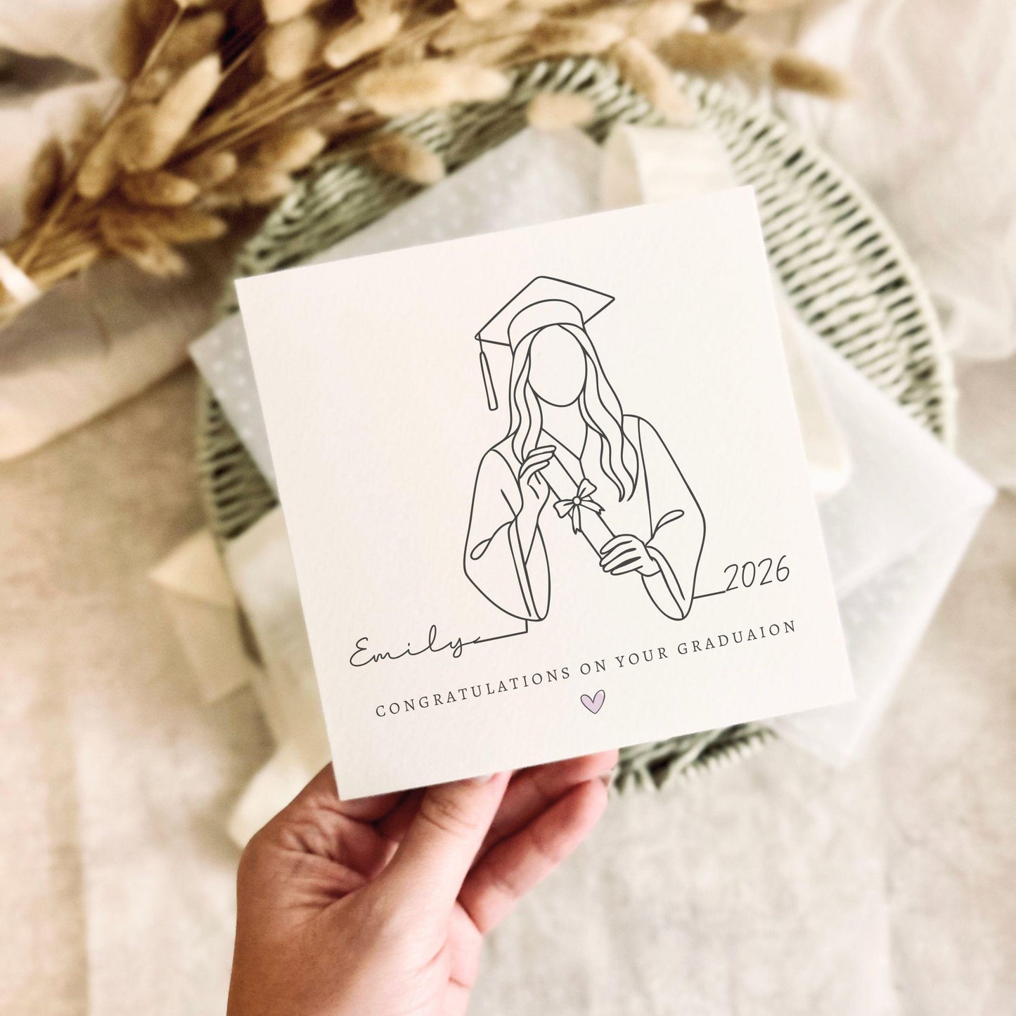 Graduation Greeting Card - Personalised Keepsake for University Leaver, Well Done Graduating Student School Leaver Gift for Her