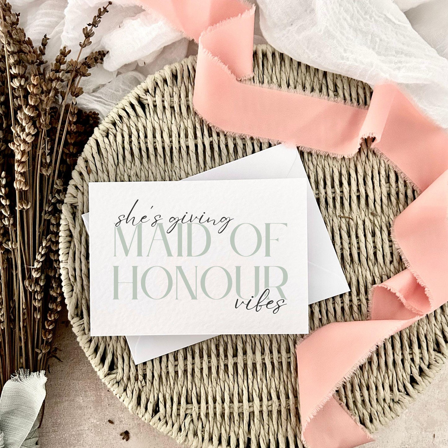 Maid of Honour Proposal Card - Bridal Party Wedding Keepsake Gift with Personalised Options