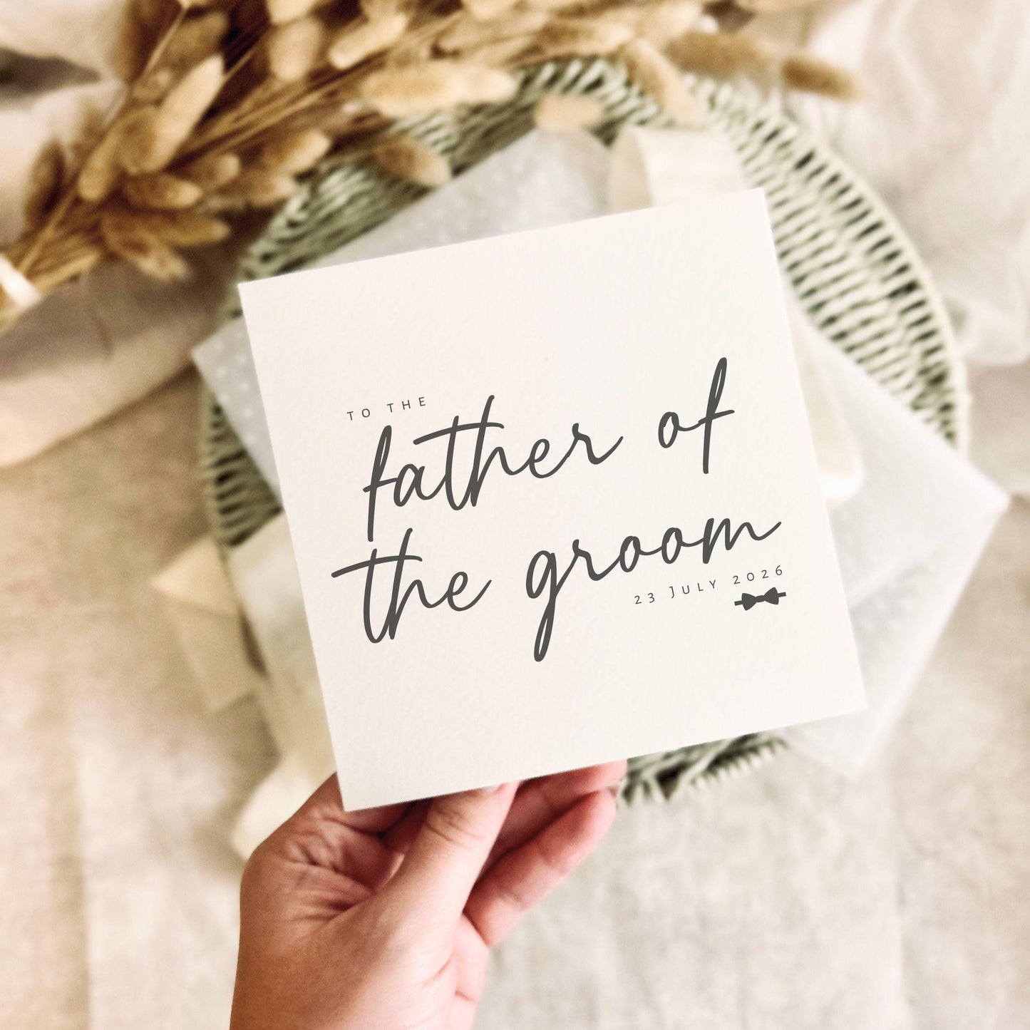 Father of the Groom Card - Wedding Day Thank You Card for Grooms Dad - Personalised Keepsake