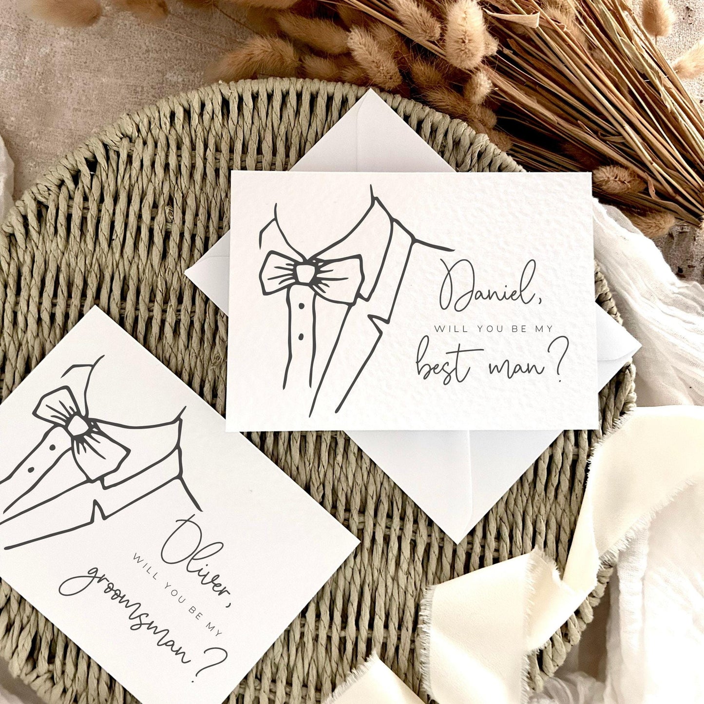 Proposal Card for Groomsman, Best Man or Custom Grooms Party Role - Personalised Options | Suit & Name