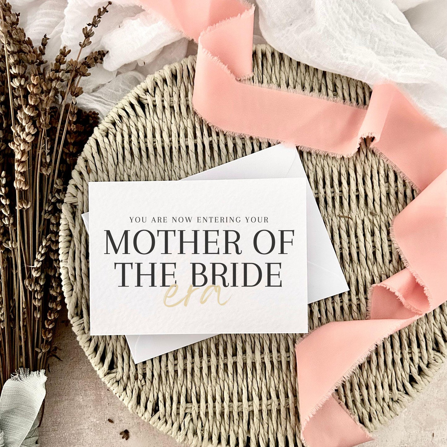 Mother of the Bride Keepsake Postcard - Personalised Bridal Party Wedding Favour - Bride's Mum Custom Message | MOB Era