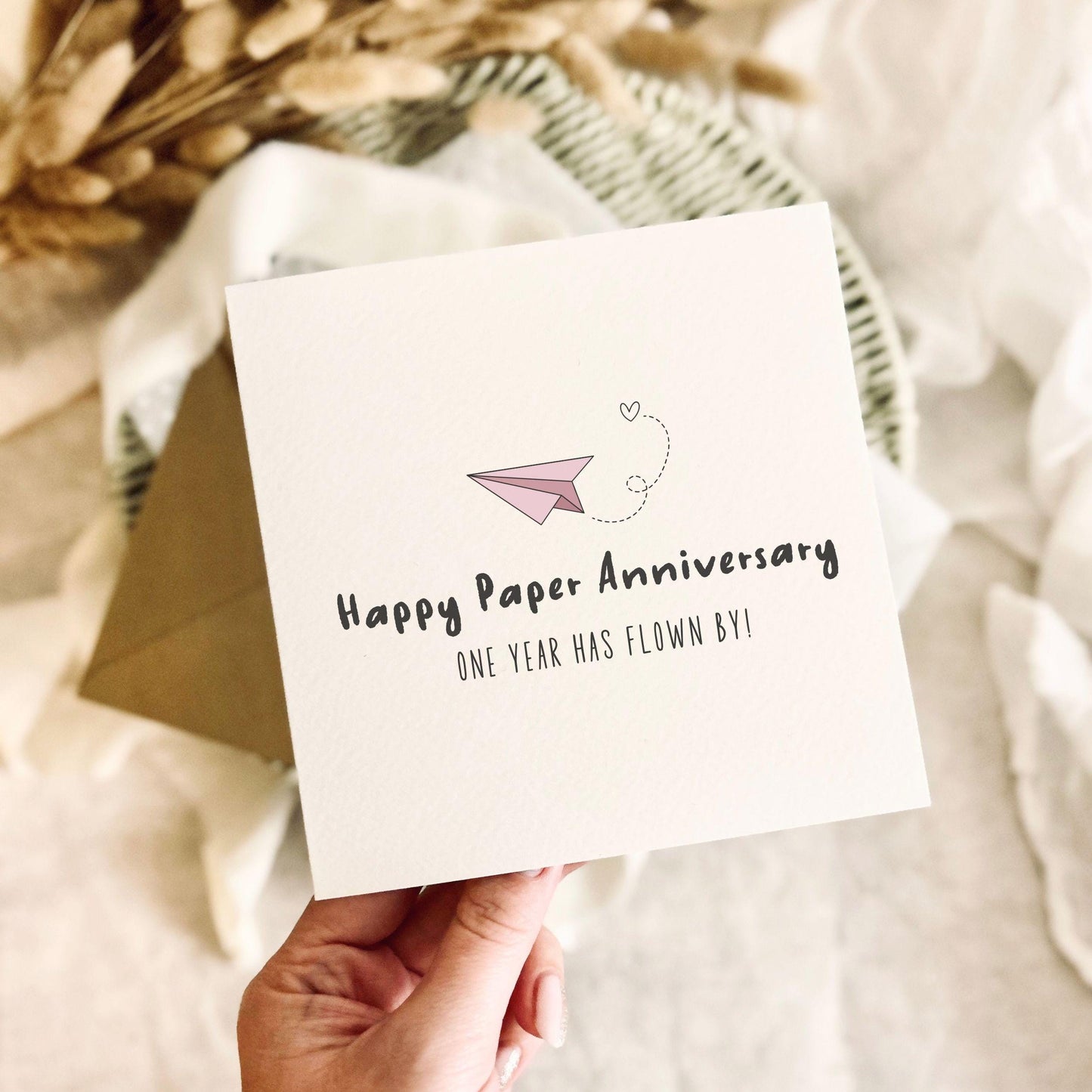 Paper Anniversary Card - First Wedding Anniversary Celebrations - Personalisation & Custom Options