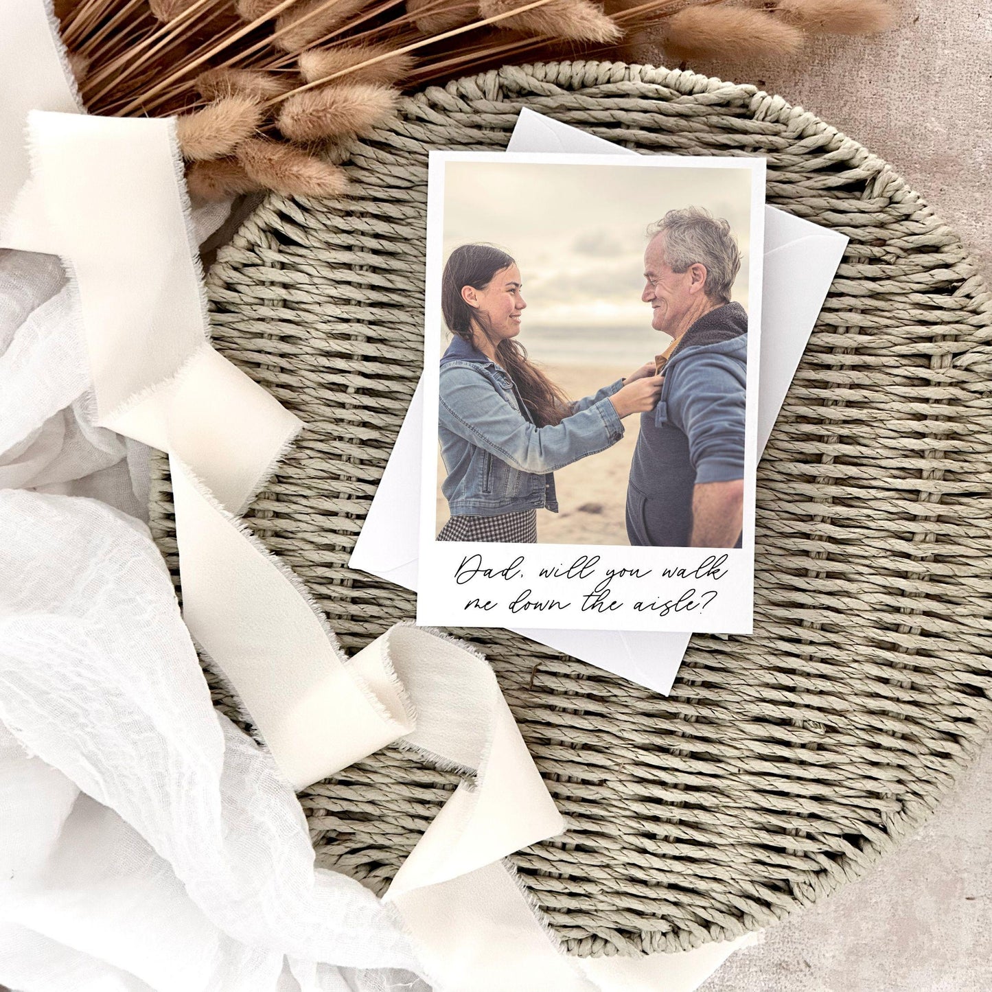 Will You Walk Me Down The Aisle Proposal - Personalised Give Me Away Photo Keepsake Wedding Postcard