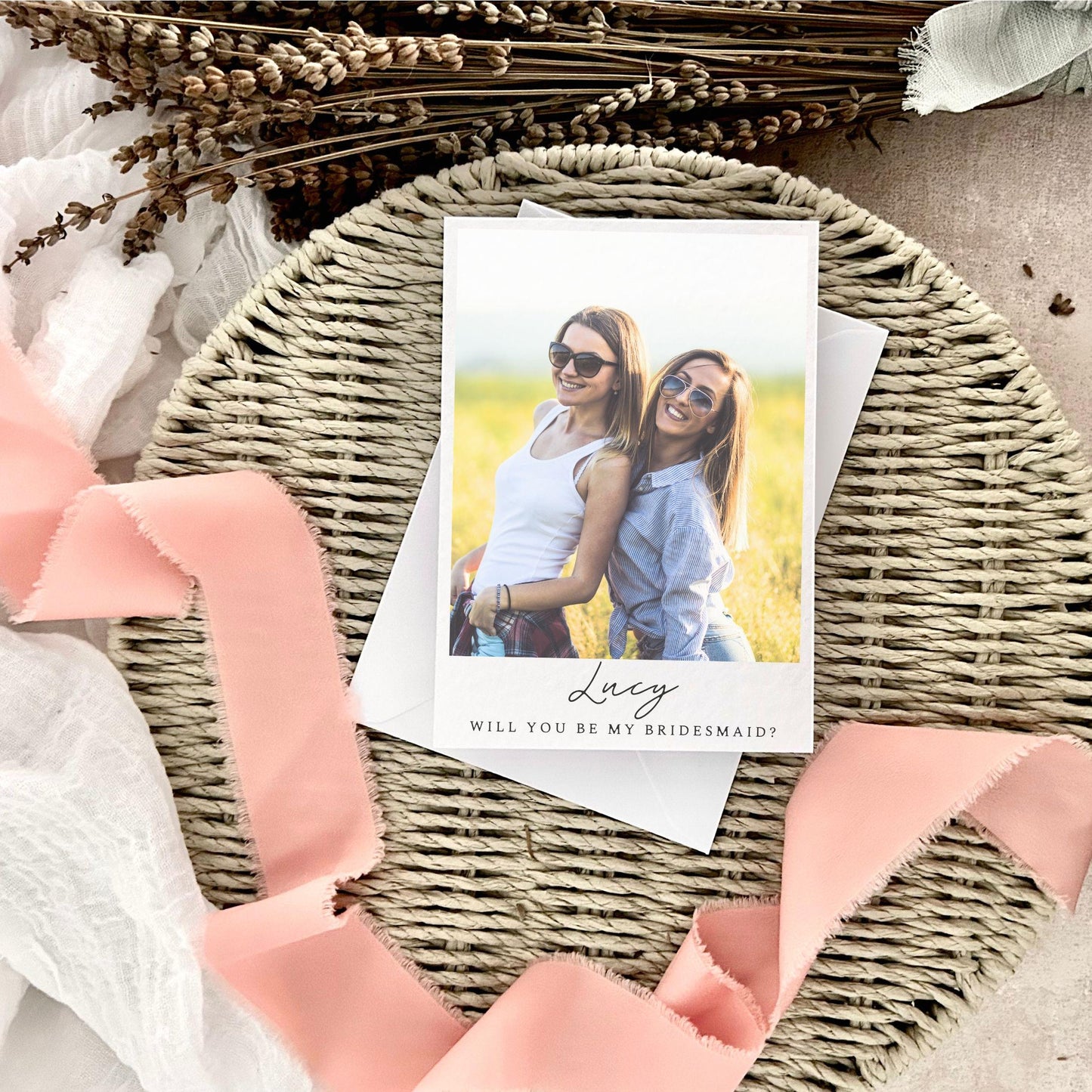 Personalised Photo Proposal Card for Bridesmaid, Maid of Honour or Custom Bridal Party Role