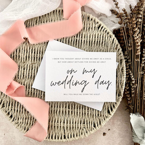 Walk Me Down The Aisle Proposal - Give Me way Wedding Day Keepsake - Custom & Personalised Options