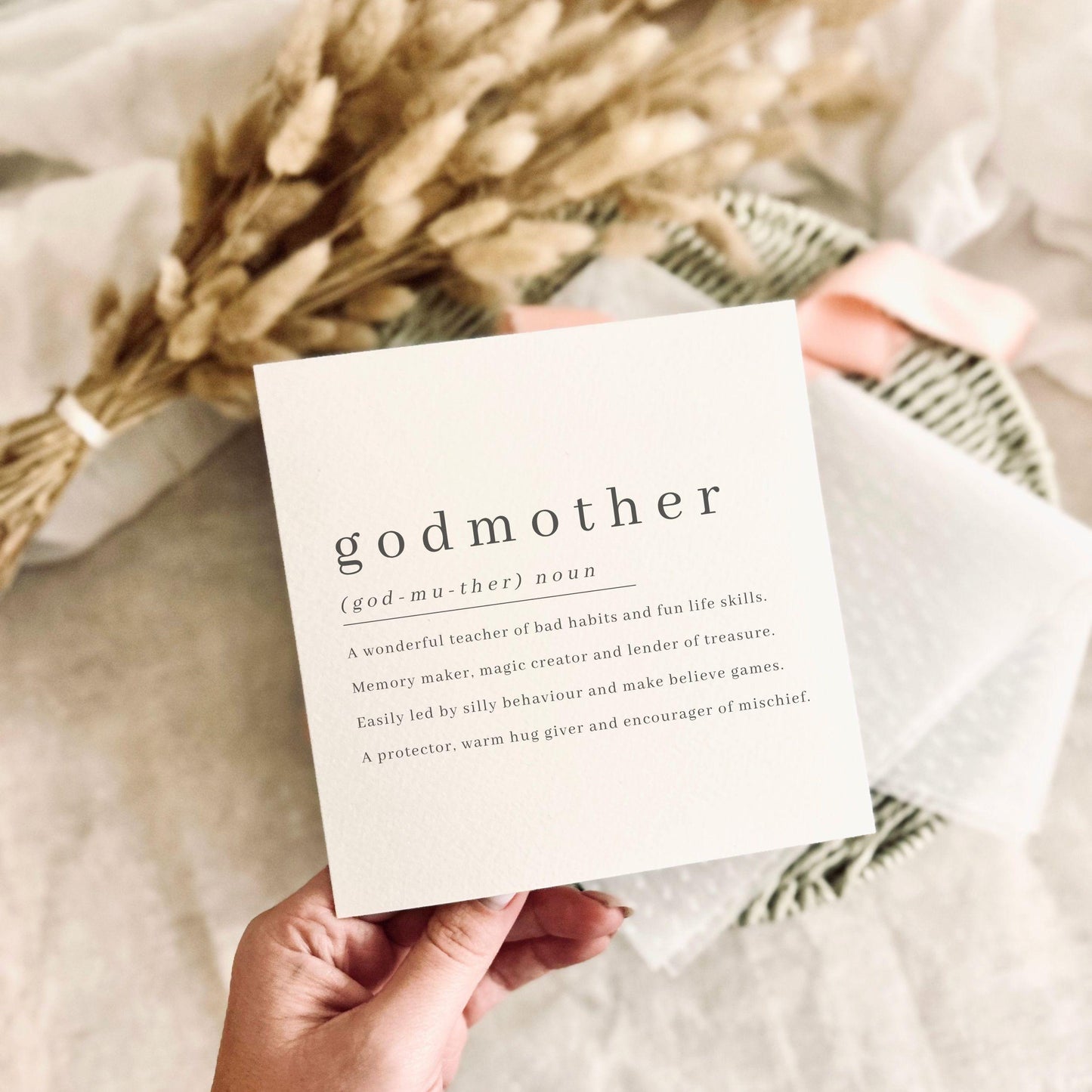 Godmother Greeting Card - Definition of Godmother Print - Keepsake Godparent Proposal - Custom Options