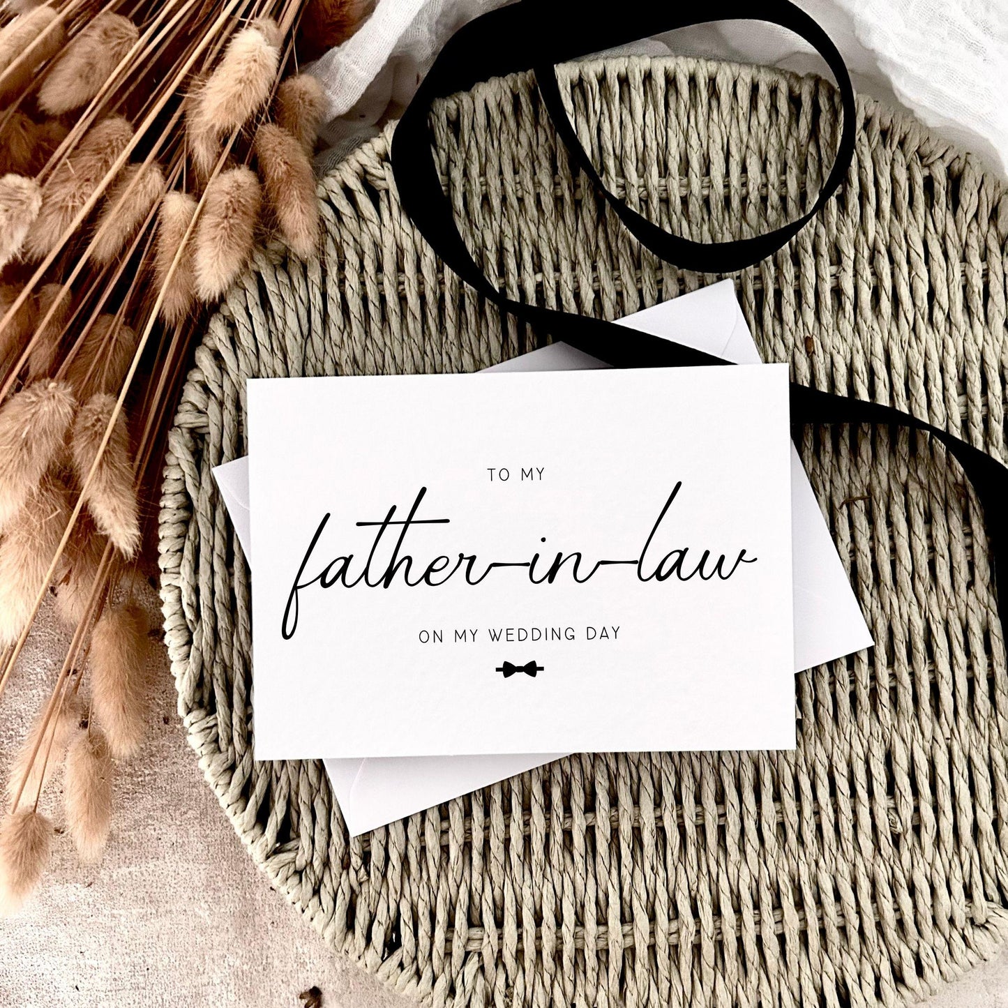 Wedding Day Keepsake for Father-In-Law - Notecard for Father of Bride or Groom - Custom & Personalised Options