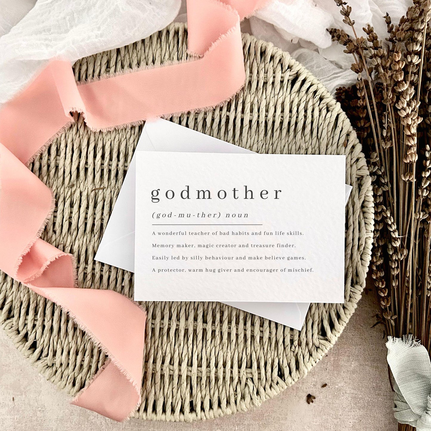 Godmother Definition Postcard - Will you be my Godmother Proposal - Personalised Godparent Keepsake