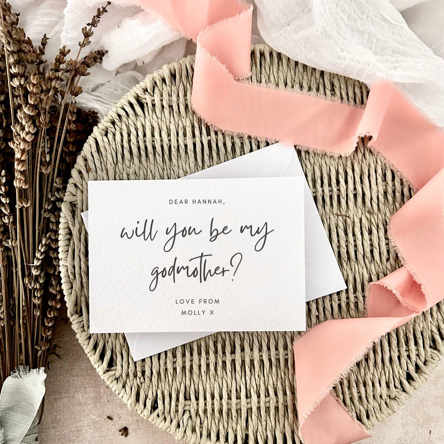 Godmother Proposal Postcard - Personalised Will You Be My Godmother Keepsake Card with Custom Options