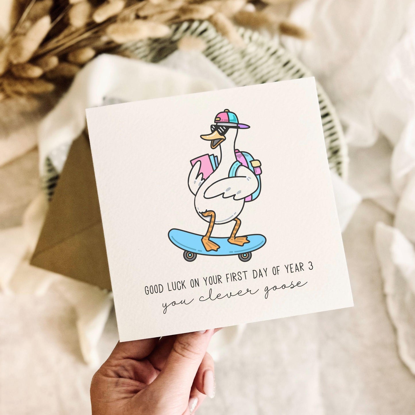 First Day Of School Card - Custom School Year Good Luck Card for Boy - Personalised Options